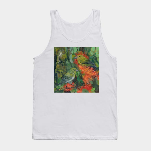 Anianiau with Orange Ohia Tank Top by wendyroberts